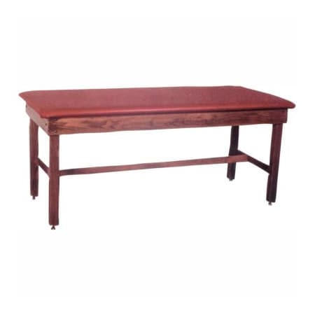 Fabrication Enterprises Wooden Treatment Table with H-Brace, Blue Upholstery, Natural Frame, 72"L x 30"W x 30"H 15-1002